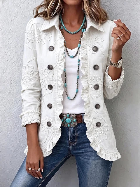 Orla | Ruffled Floral Button-Front Jacket