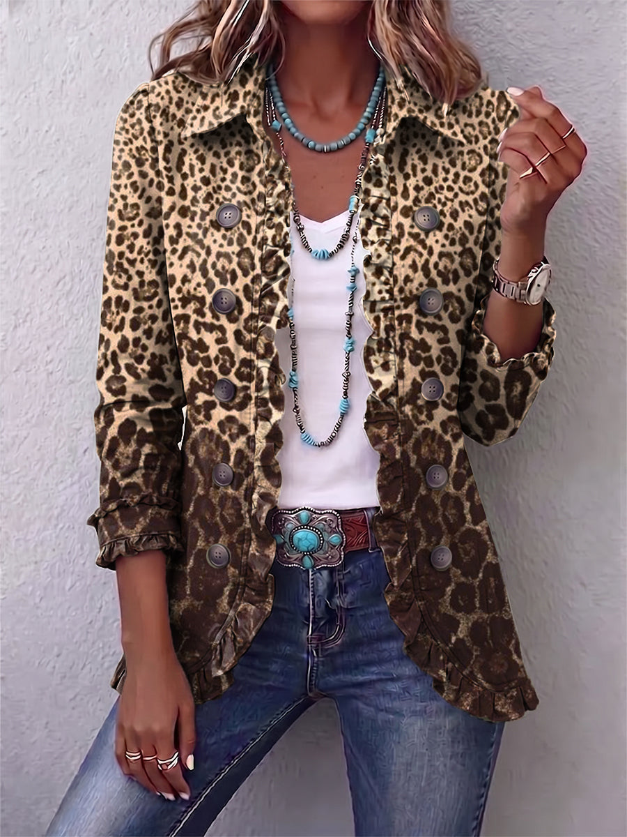 Callista | Ruffled Animal-Print Jacket