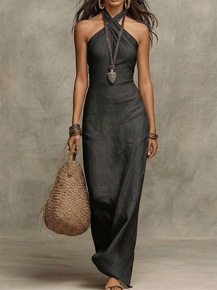 Brianne | Flowing Halter Maxi Dress