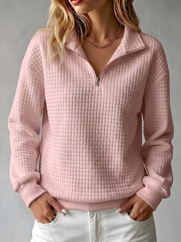 Serena | Textured Quarter-Zip Pullover