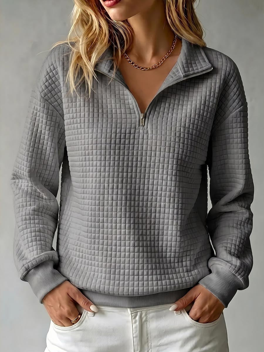 Serena | Textured Quarter-Zip Pullover