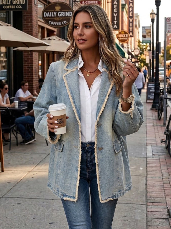 Roxanne | Frayed-Edge Oversized Blazer