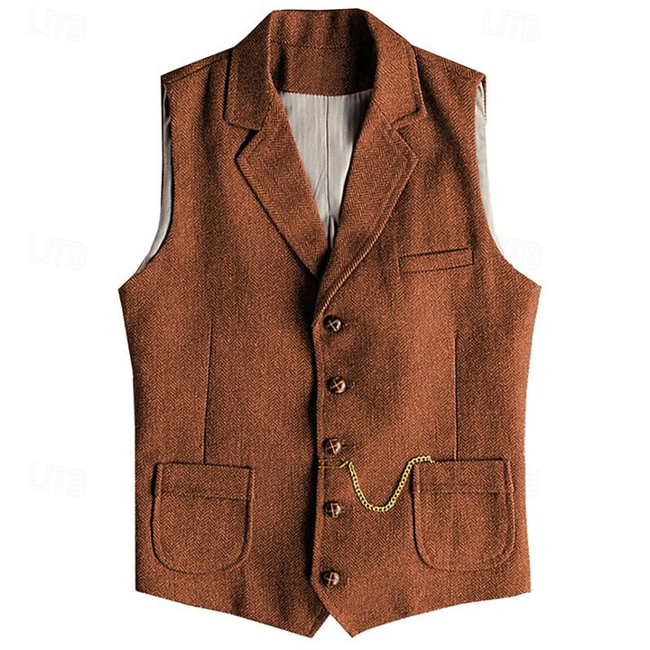 Nathaniel | Tailored Herringbone Waistcoat