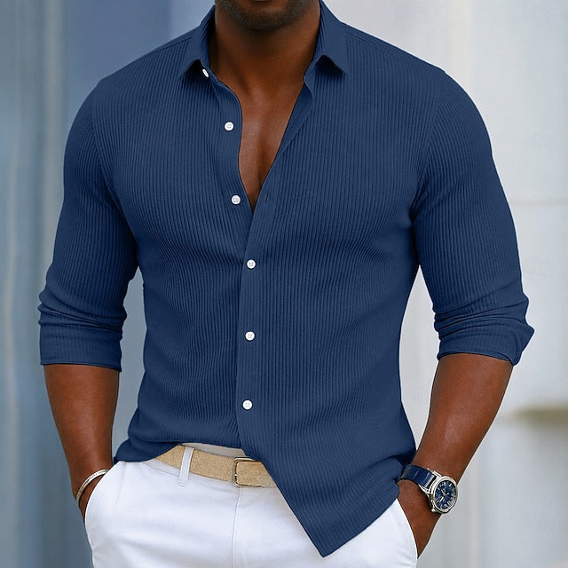 Vincent | Men's Ribbed Corduroy Long Sleeve Shirt