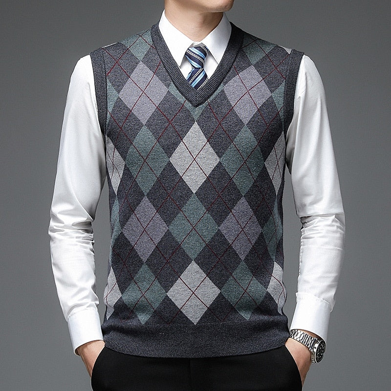 Clark | Argyle V-Neck Sweater Vest
