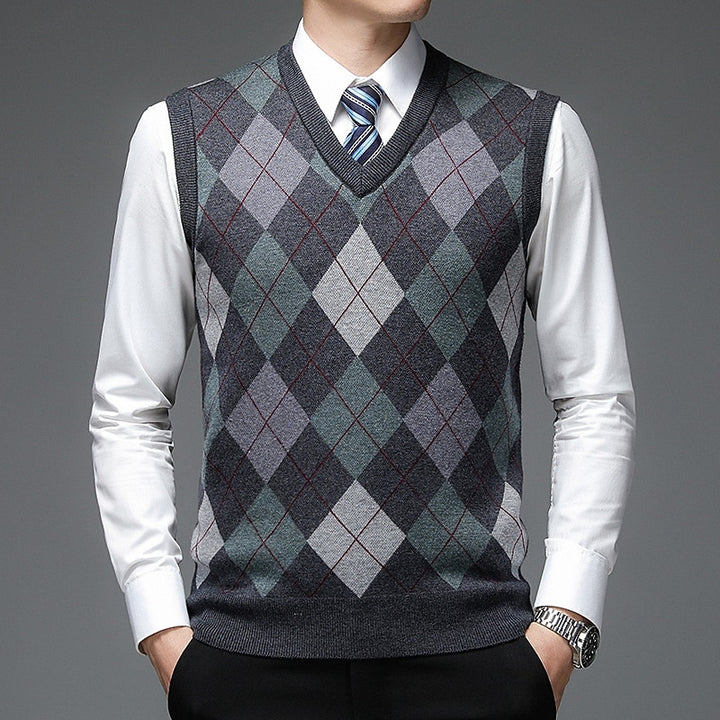 Clark | Argyle V-Neck Sweater Vest