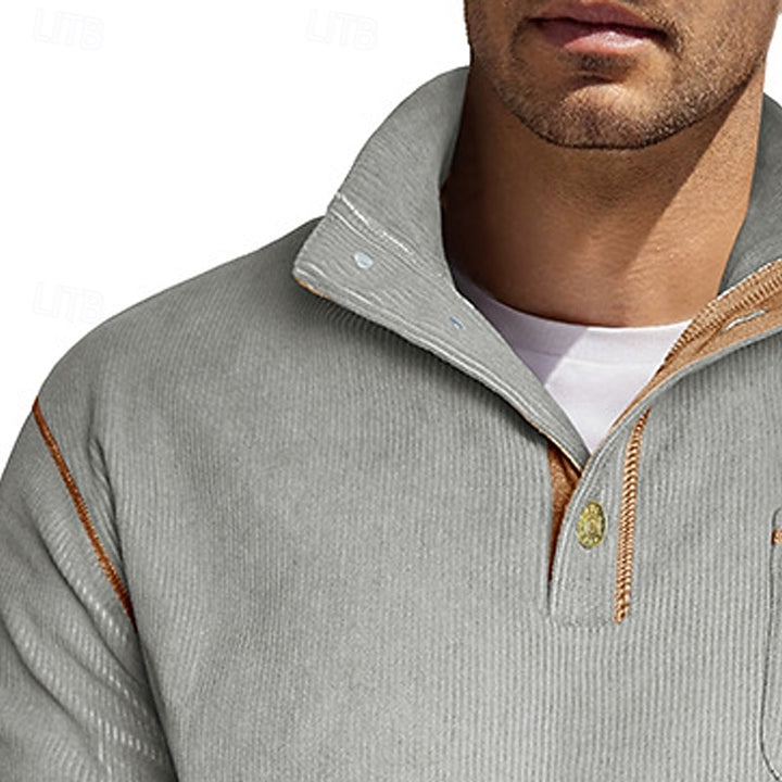 Barrett | Button-Up Standing Collar Pullover