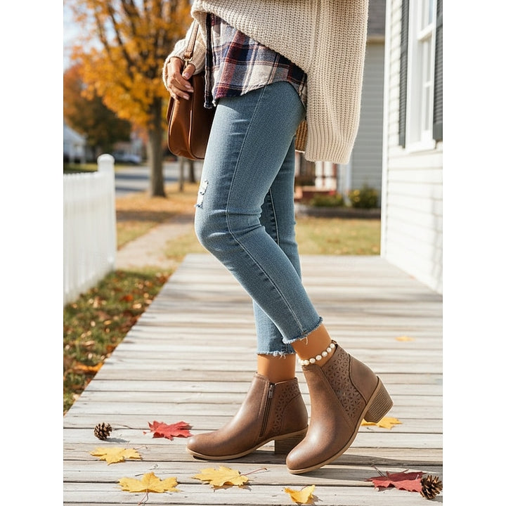 Marcella | Cutout Block-Heel Ankle Boots