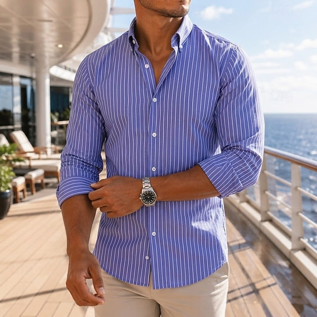Curtis | Men's Striped Long Sleeve Shirt