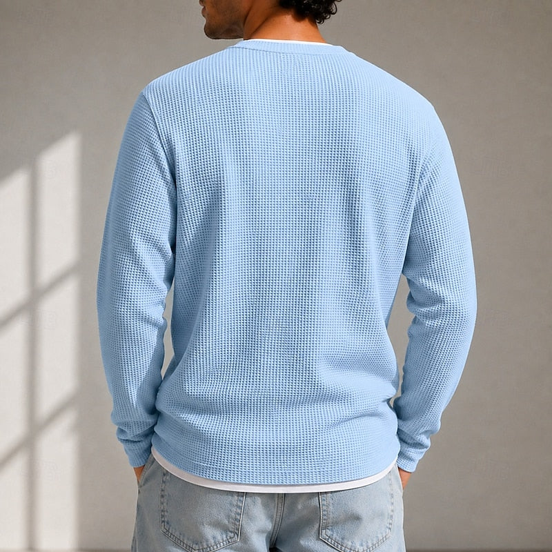 Bradley | Textured Waffle Long-Sleeve Top