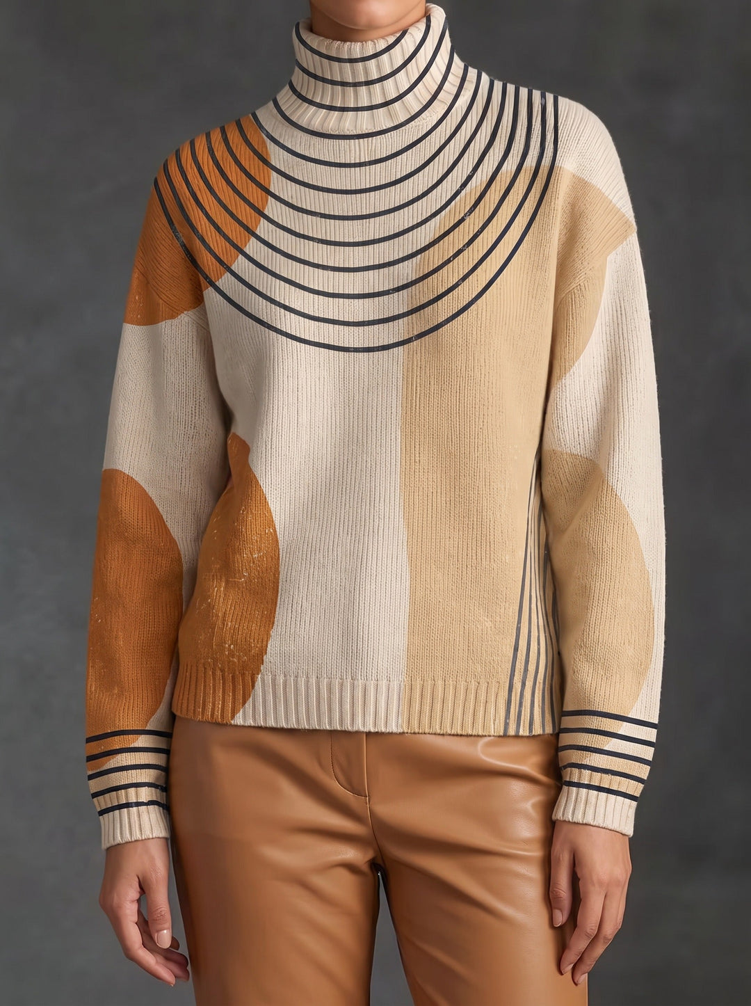 Roselle | Arc-Print Turtleneck