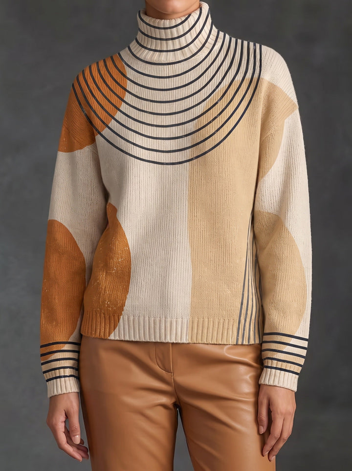 Leona | Color-Block Arc Turtleneck