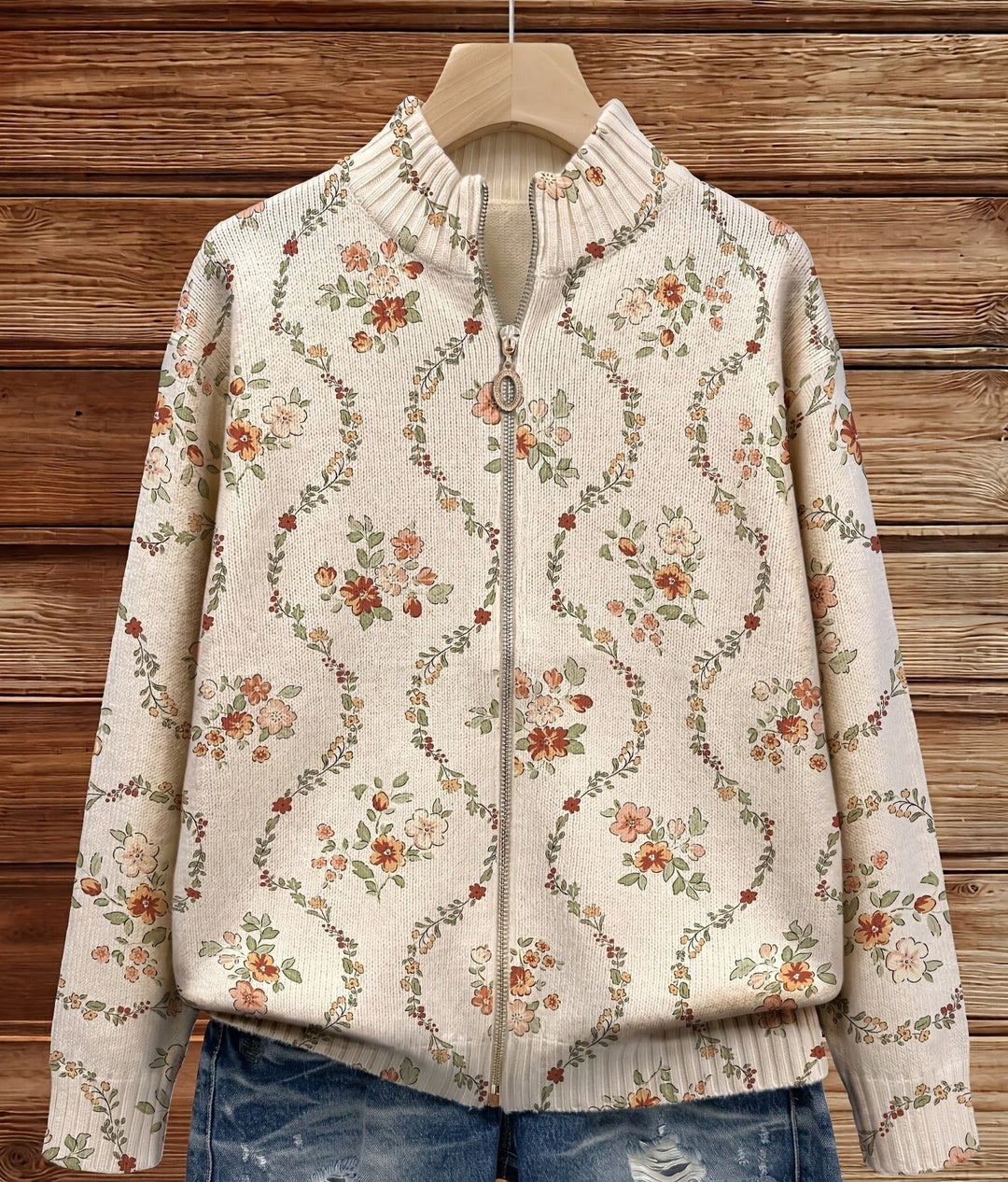 Ainsley | Floral Stand-Collar Zip Jacket