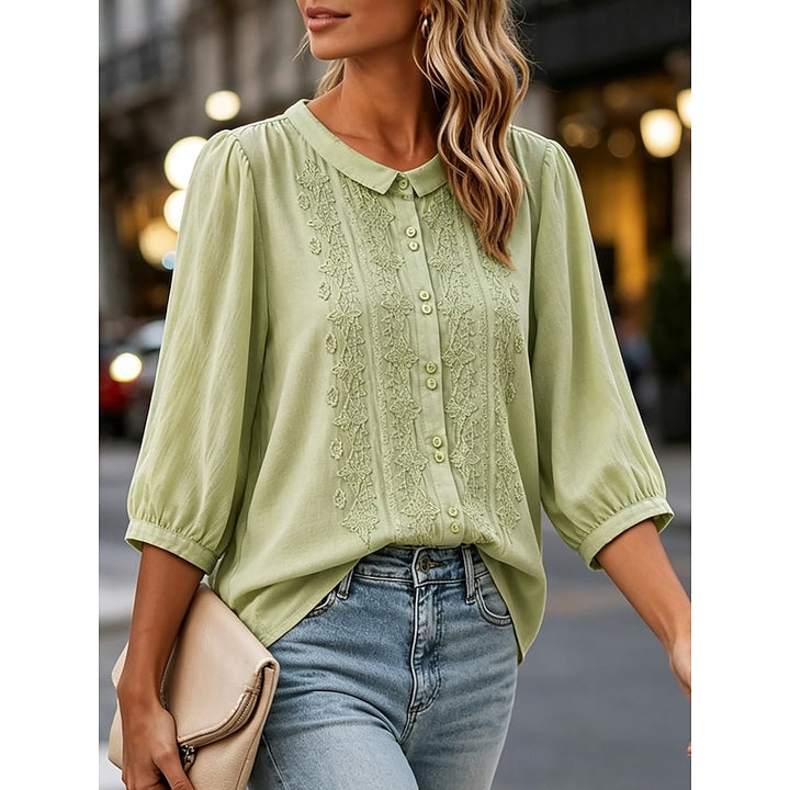 Harriet | Embroidered Peter Pan Collar Blouse
