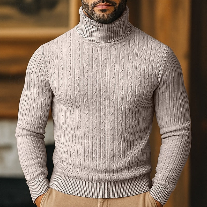 Curtis | Cable Knit Turtleneck Sweater