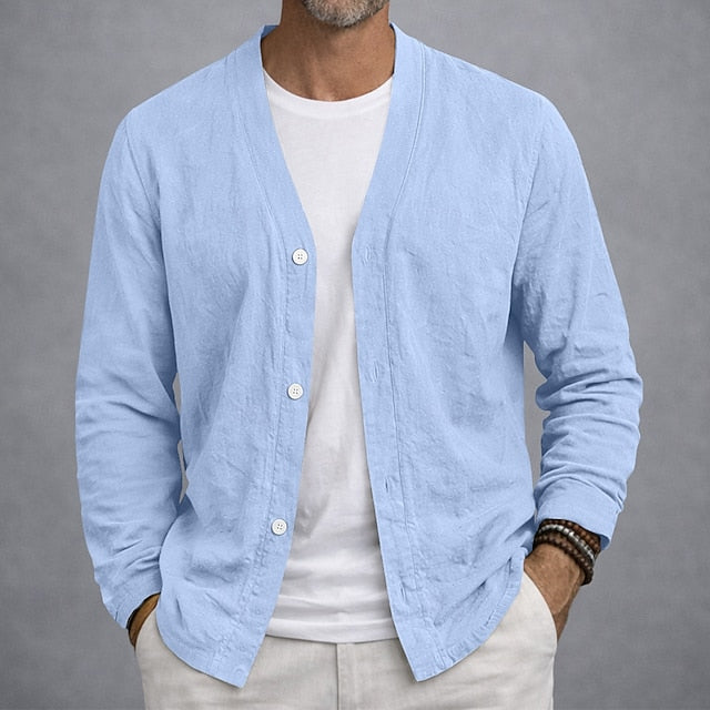 Gary | Men's Linen Button Cardigan