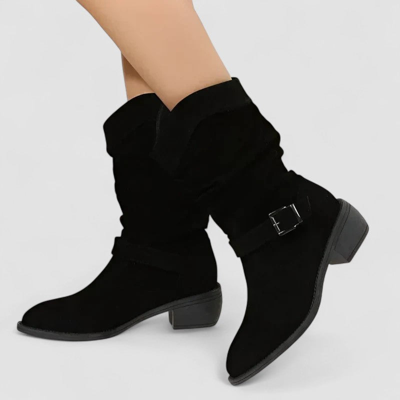 Camila | Slouch Block-Heel Boots