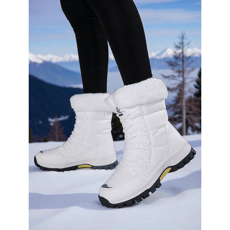 Katherine | Cozy Fur-Trimmed Lace-Up Snow Boots