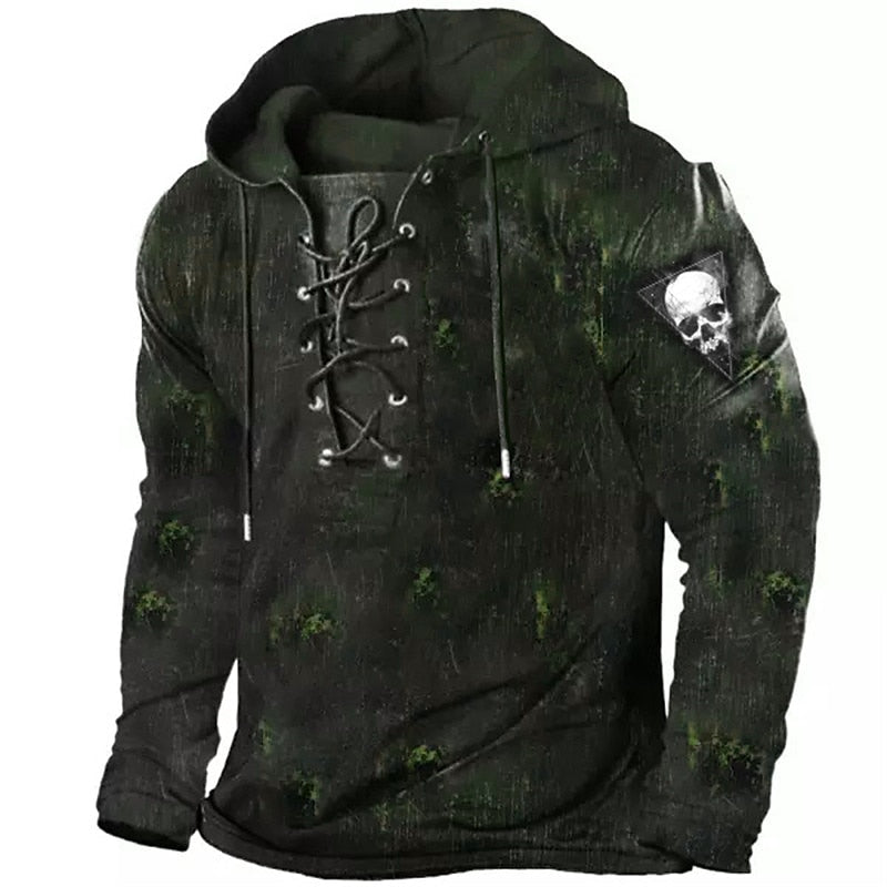 Barrett | Halloween Skull Lace-Up Hoodie