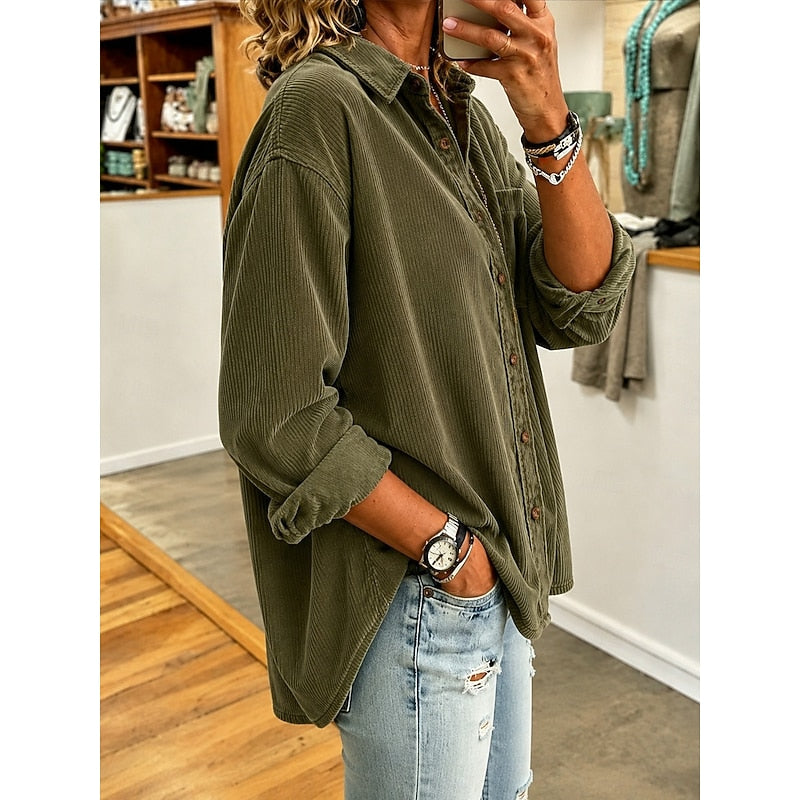 Georgia | Ridged Button-Up Shirt