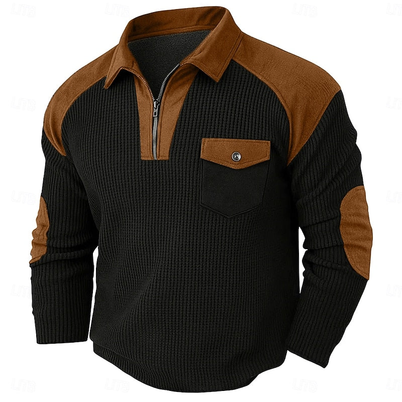 Malcolm | Quarter-Zip Elbow-Patch Pullover