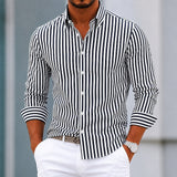 Ellison | Men's Striped Button-Down Dress Shirt