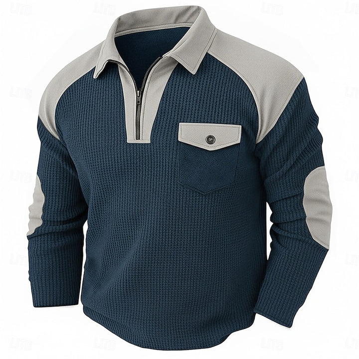 Malcolm | Quarter-Zip Elbow-Patch Pullover