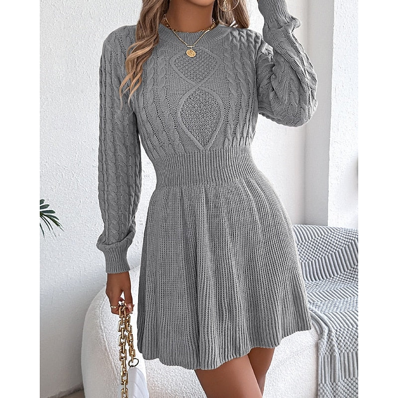 Marceline | Cable-Knit Christmas Sweater Dress