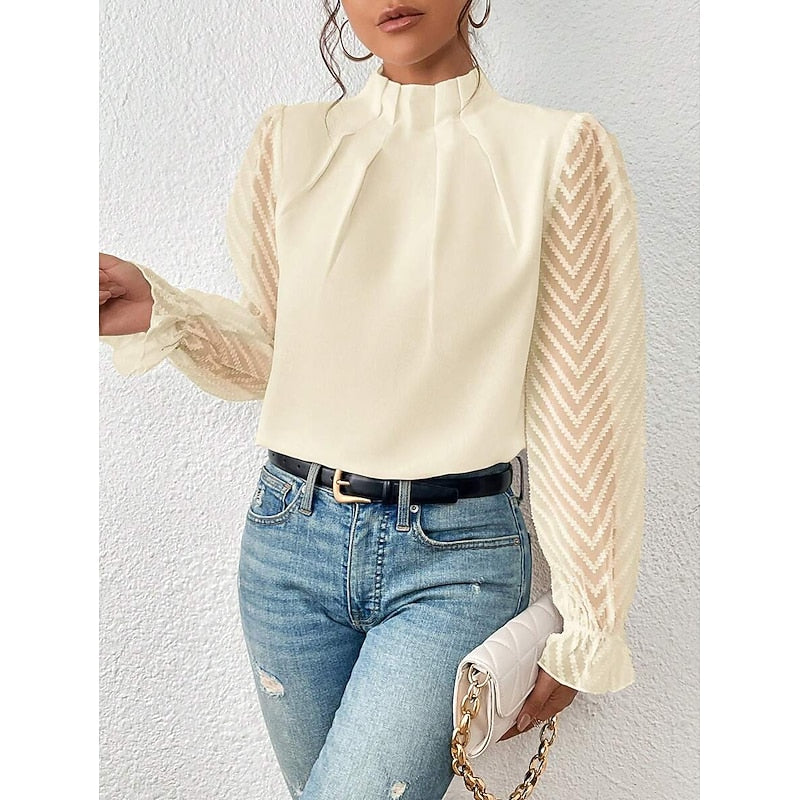 Patricia | Refined High-Neck Blouse
