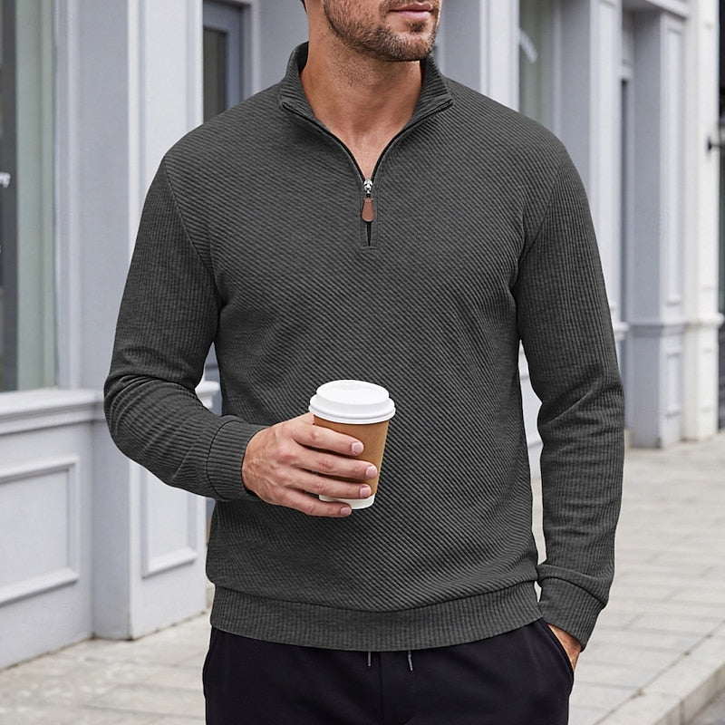 Easton | Textured Quarter-Zip Pullover