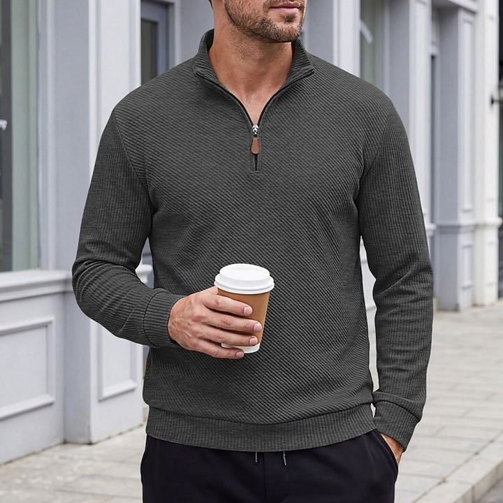 Easton | Textured Quarter-Zip Pullover