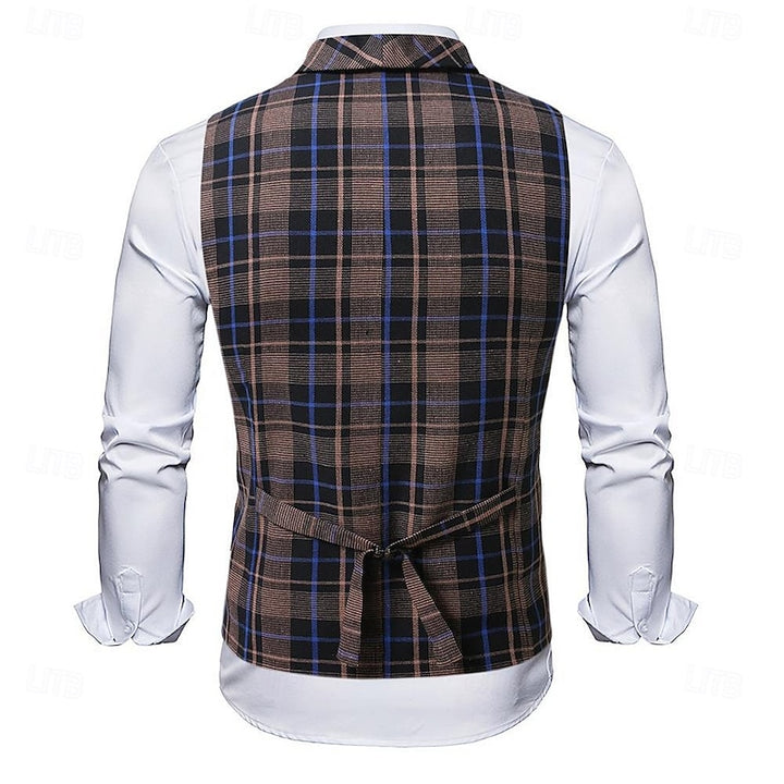 Julian | Double-Breasted Checked Waistcoat