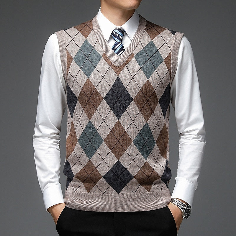 Clark | Argyle V-Neck Sweater Vest