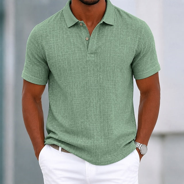Vince | Men's Textured Linen Polo Shirt