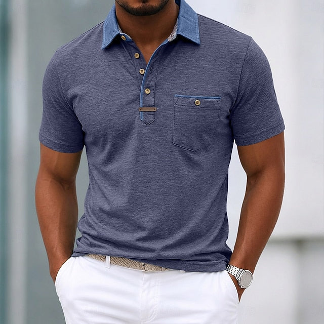 Marvin | Men's Contrast Collar Business Polo Shirt