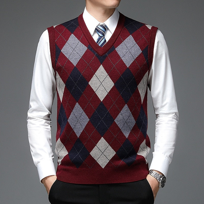 Clark | Argyle V-Neck Sweater Vest