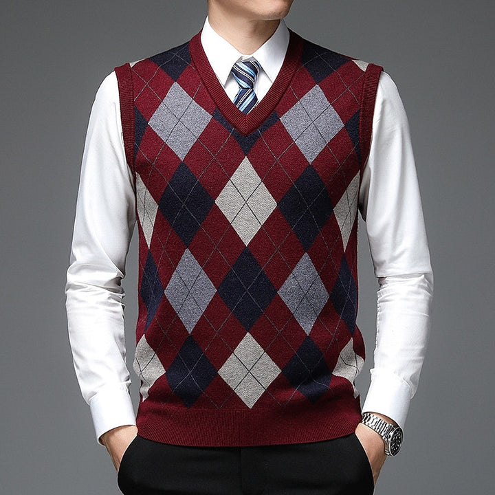 Clark | Argyle V-Neck Sweater Vest