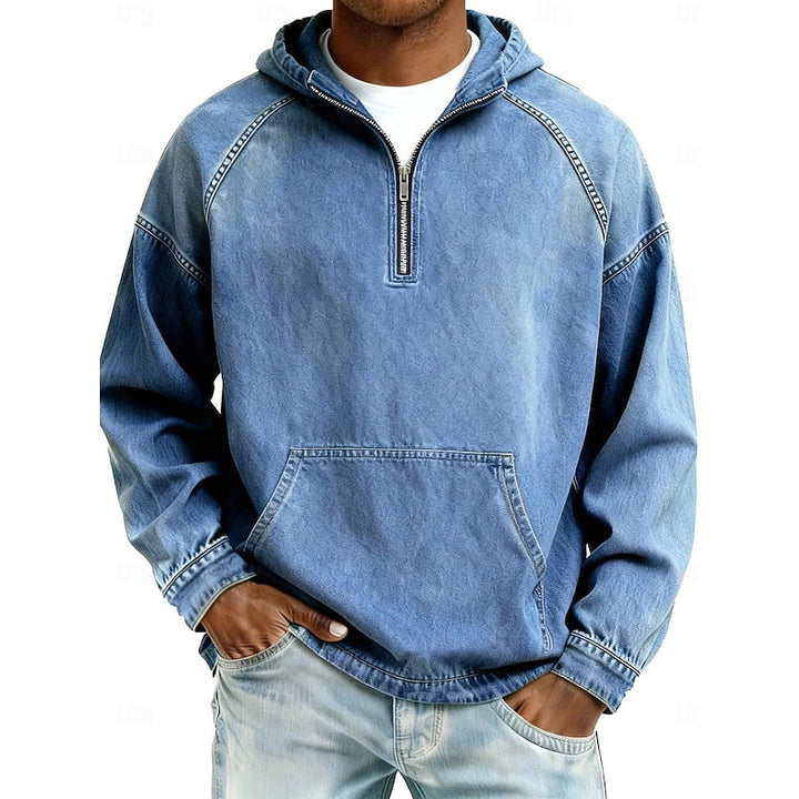 Elliott | Washed Quarter-Zip Hoodie