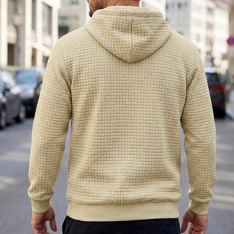 Miles | Textured Hooded Pullover Hoodie