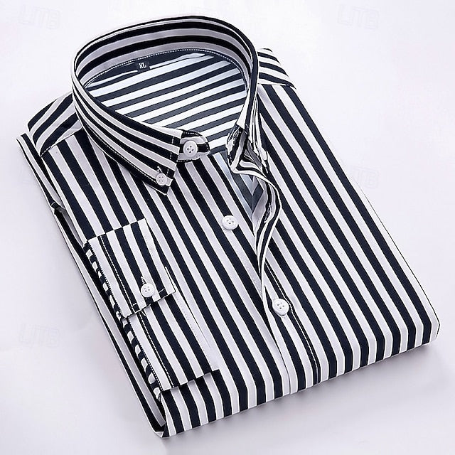 William | Men's Striped Long Sleeve Dress Shirt