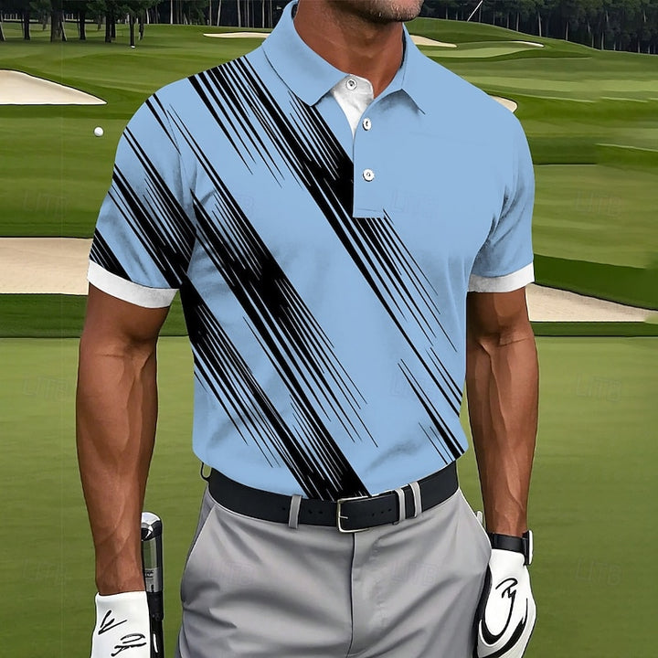Lincoln | Diagonal Stripe Polo Shirt