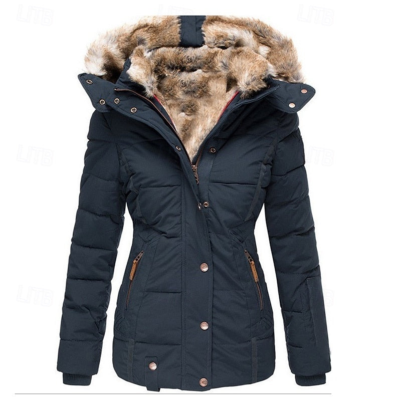Guinevere | Fur-Trim Hooded Puffer Jacket