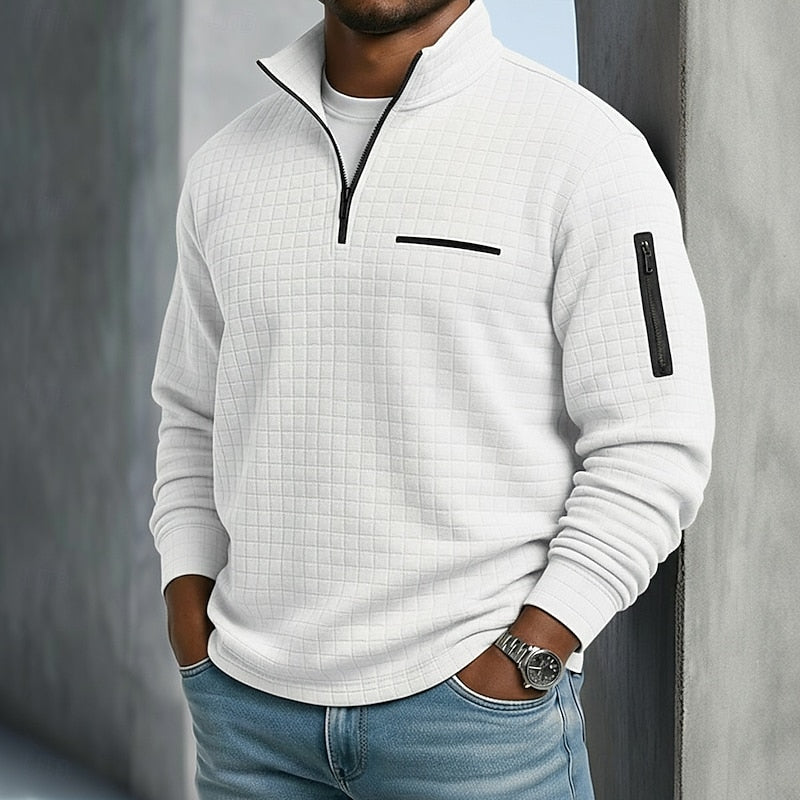 Preston | Textured Quarter-Zip Pullover