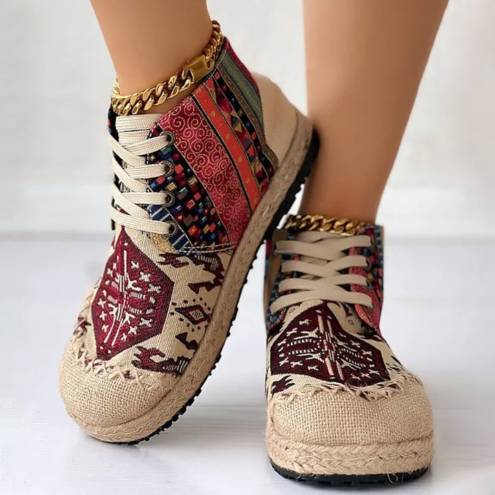 Rosina | Boho Lace-Up Sneakers