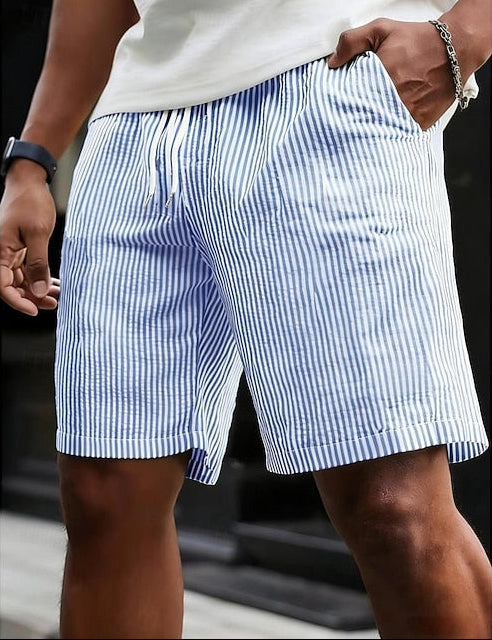 Karl | Men's Striped Seersucker Drawstring Shorts