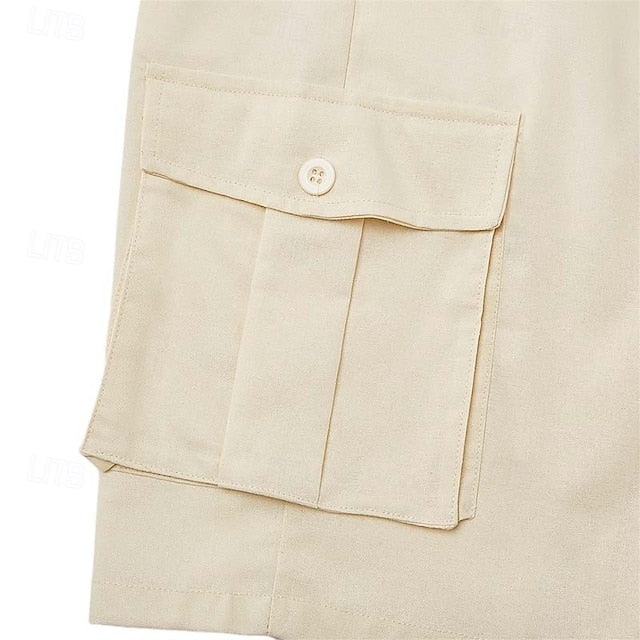 Richard | Men's Cotton Linen Cargo Shorts