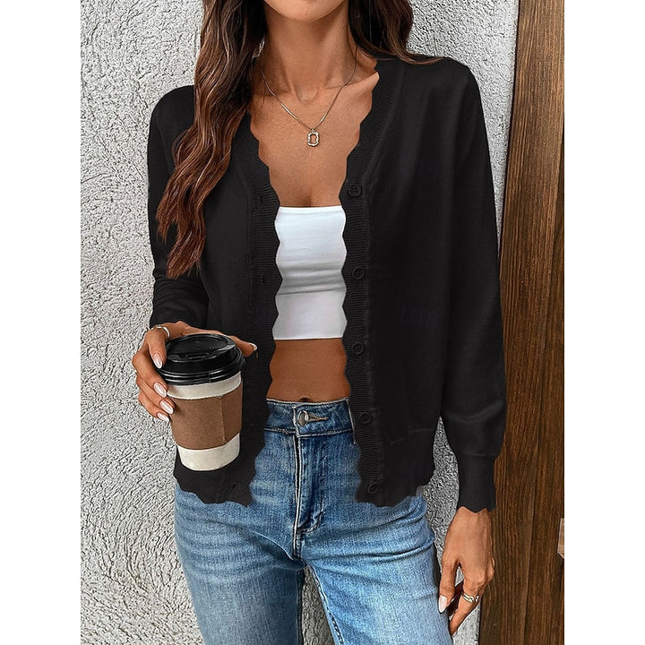 Loretta | Scalloped Button-Front Cardigan