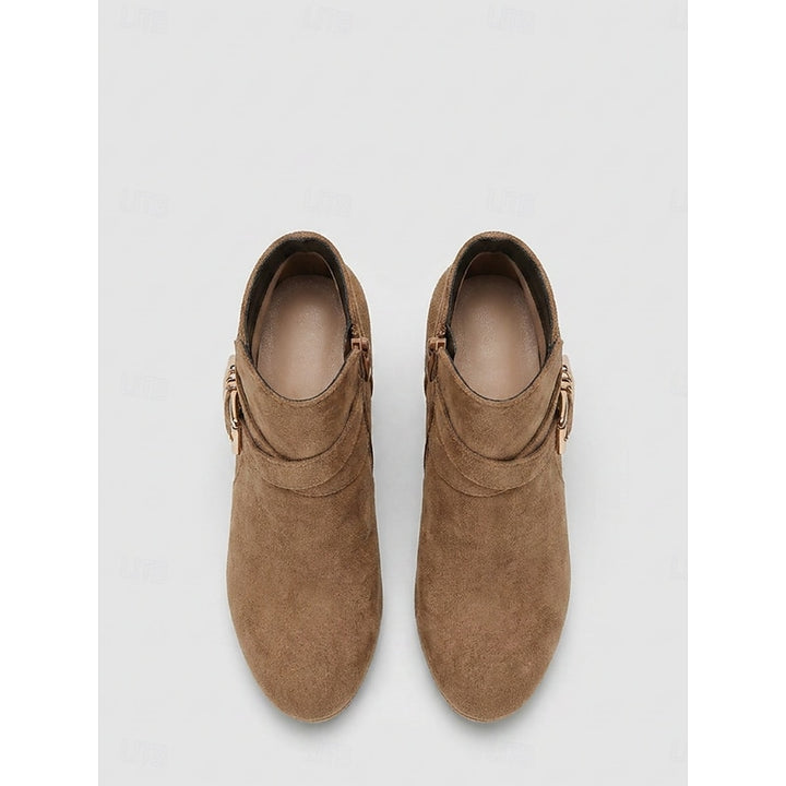 Linnea | Buckle-Strap Block Heel Ankle Boots
