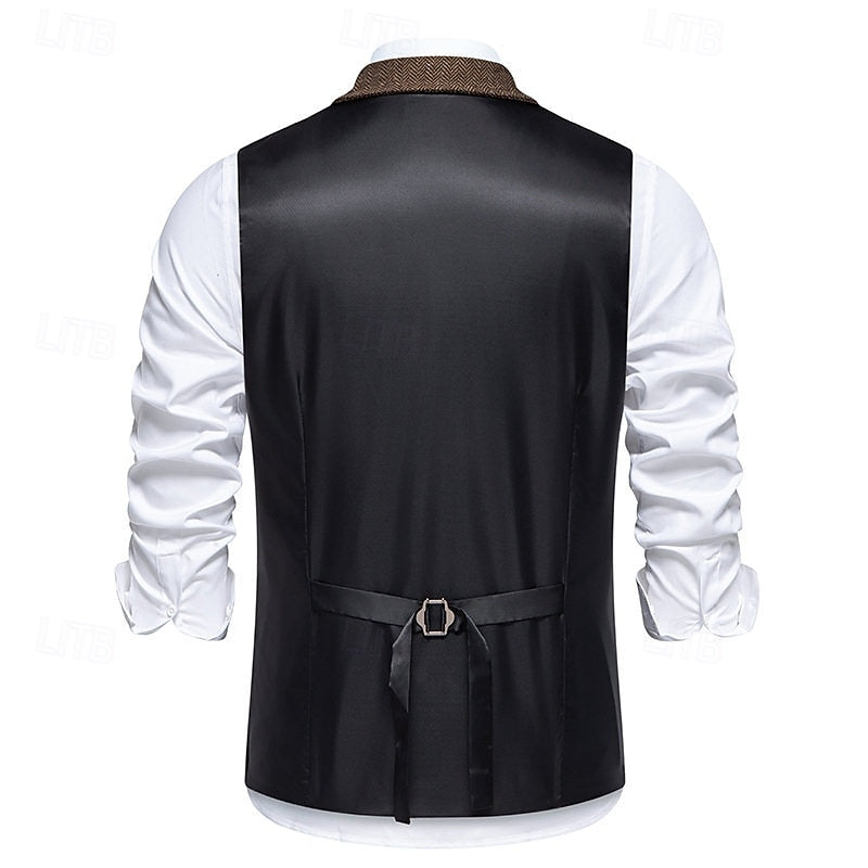 Alistair | Double-Breasted Herringbone Waistcoat
