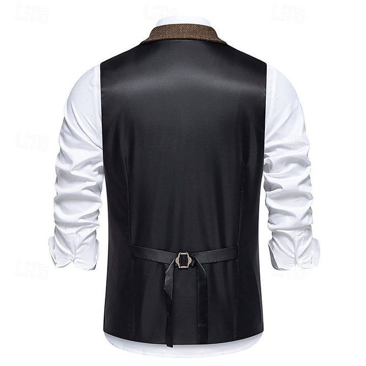 Alistair | Double-Breasted Herringbone Waistcoat